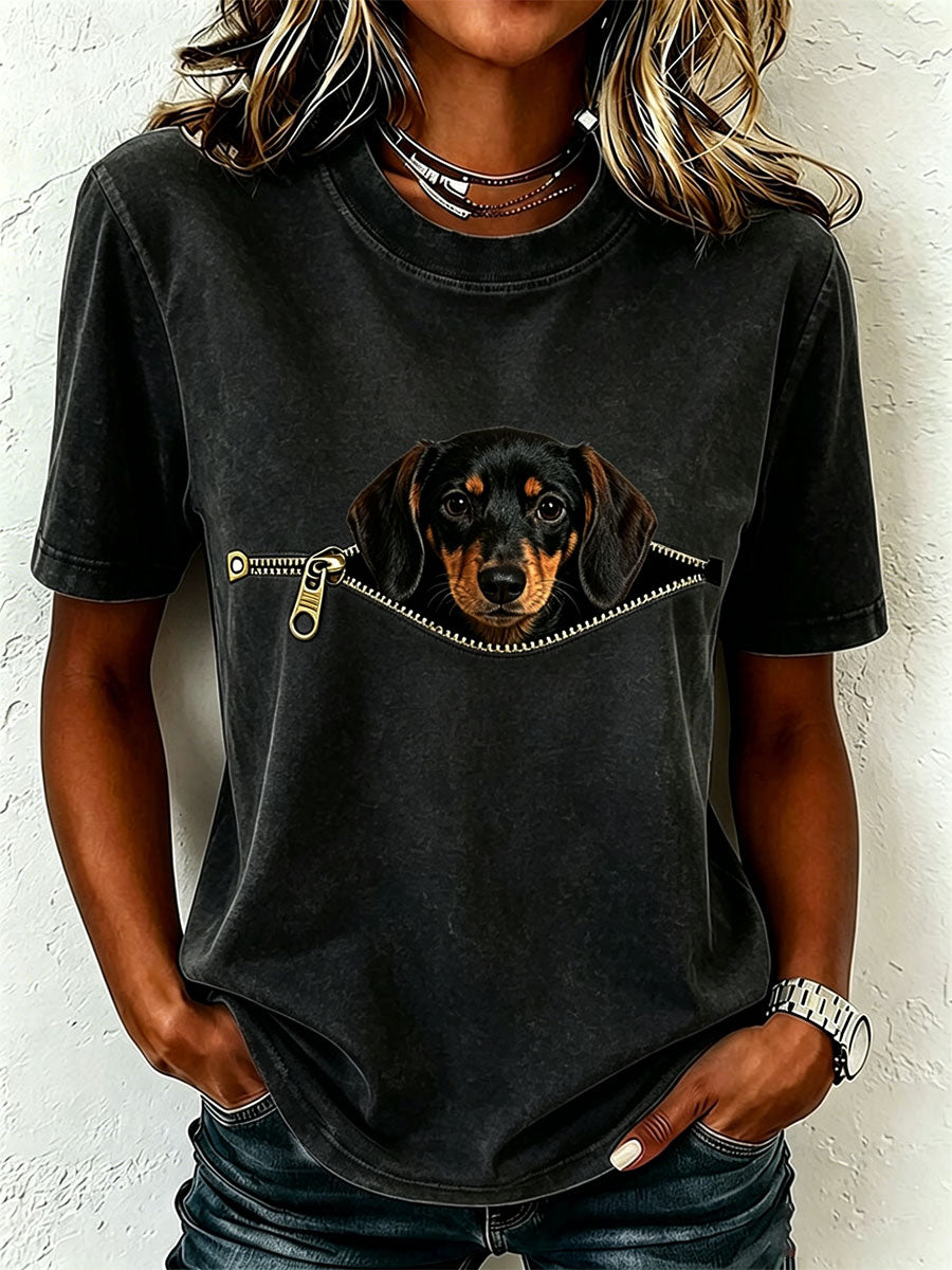 Earcy – T-Skjorte Med Korte Ærmer Og Dachshund-motiv
