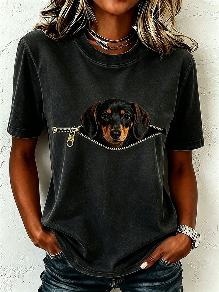 Earcy – T-Skjorte Med Korte Ærmer Og Dachshund-motiv