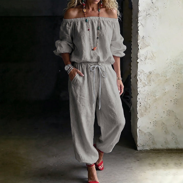 Gunay - Stilfuld Jumpsuit Med Bare Skuldre