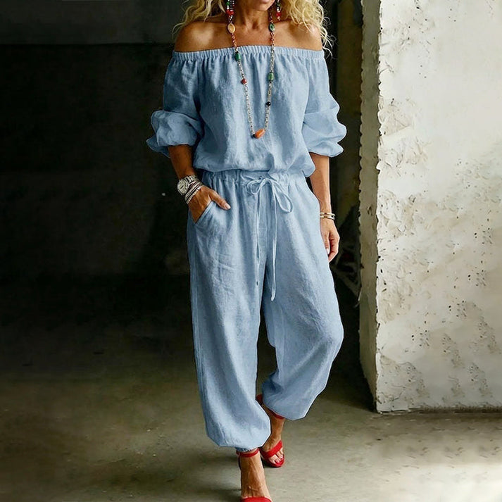 Gunay - Stilfuld Jumpsuit Med Bare Skuldre