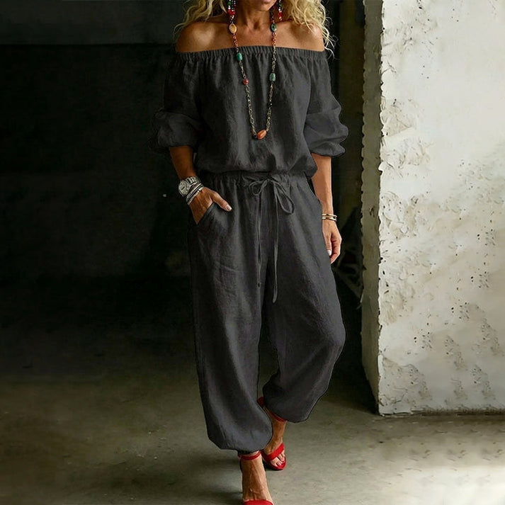 Gunay - Stilfuld Jumpsuit Med Bare Skuldre
