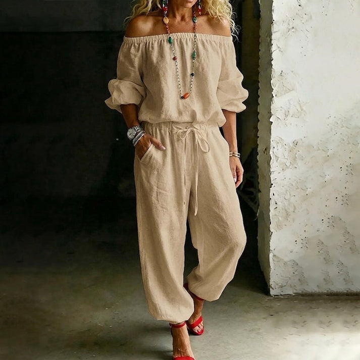Gunay - Stilfuld Jumpsuit Med Bare Skuldre
