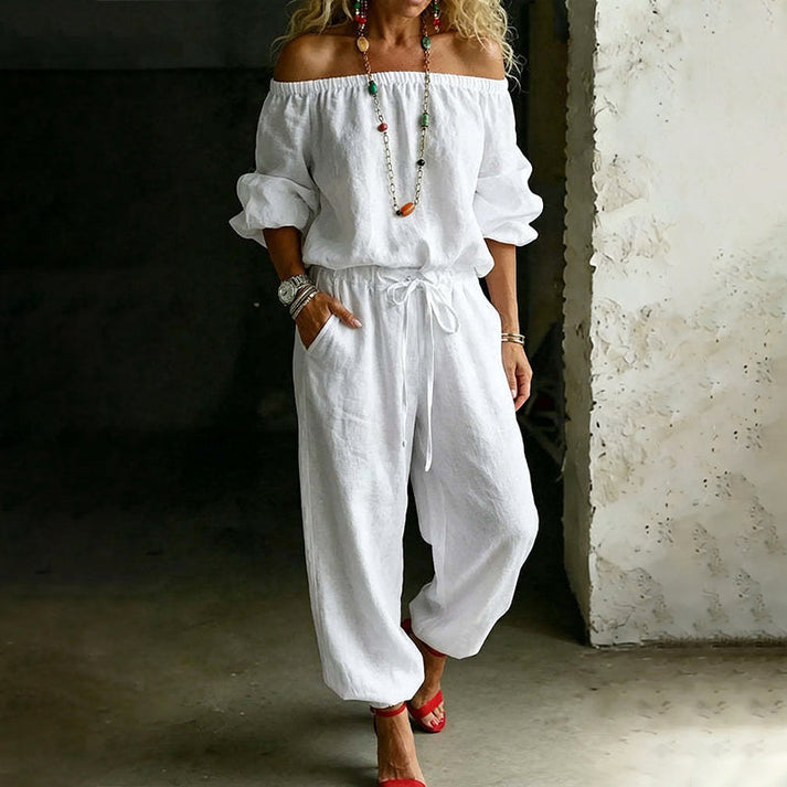 Gunay - Stilfuld Jumpsuit Med Bare Skuldre