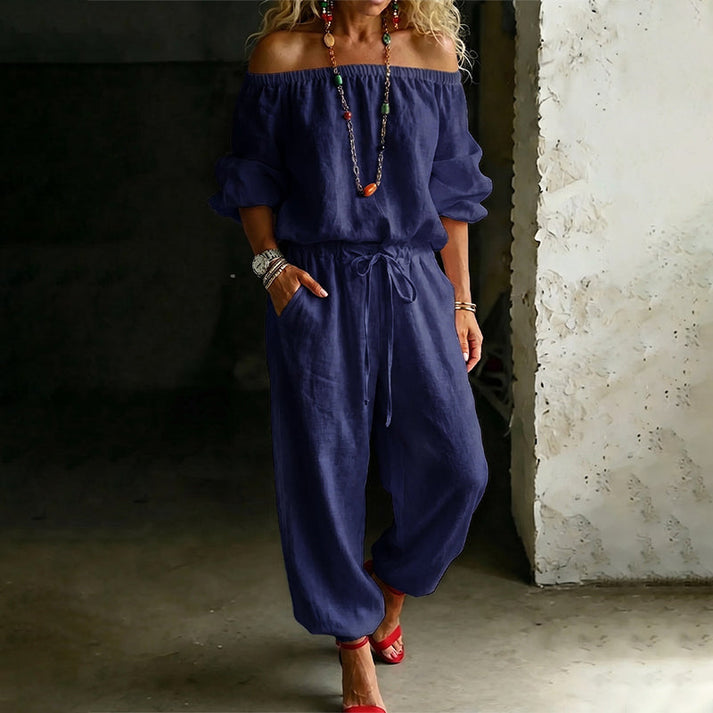 Gunay - Stilfuld Jumpsuit Med Bare Skuldre