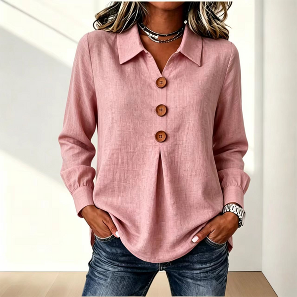 Moriah – Elegant Bluse Med Lange Ærmer