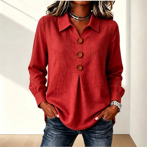Moriah – Elegant Bluse Med Lange Ærmer