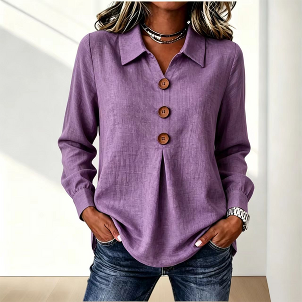 Moriah – Elegant Bluse Med Lange Ærmer