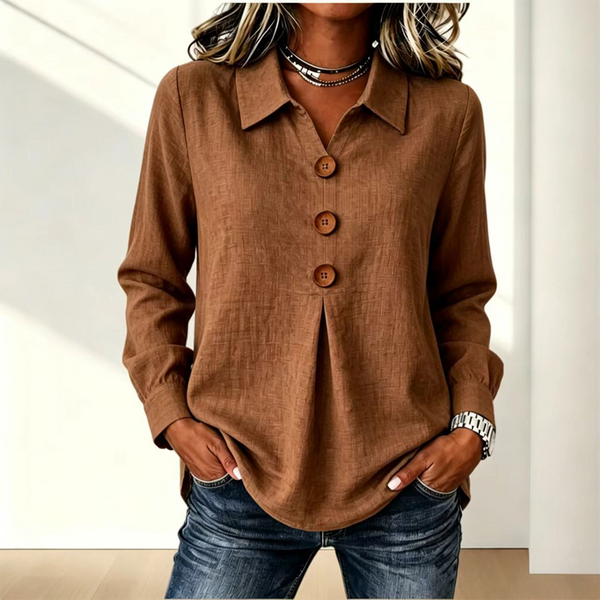 Moriah – Elegant Bluse Med Lange Ærmer