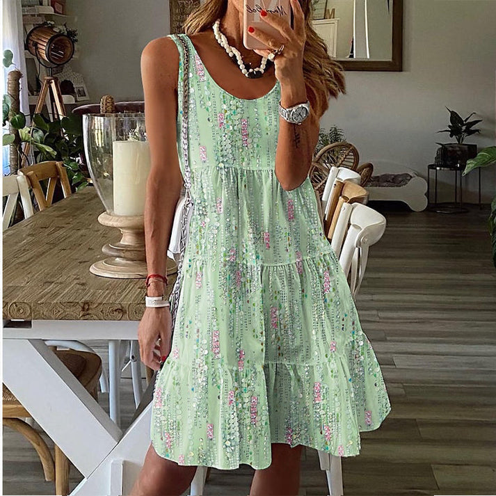 Jada - Ærmeløs Midi Kjole Med Rund Halsudskæring