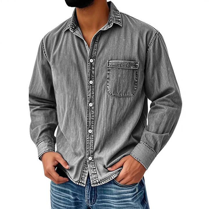 Brindan – Langærmet Denimskjorte Med Knapper