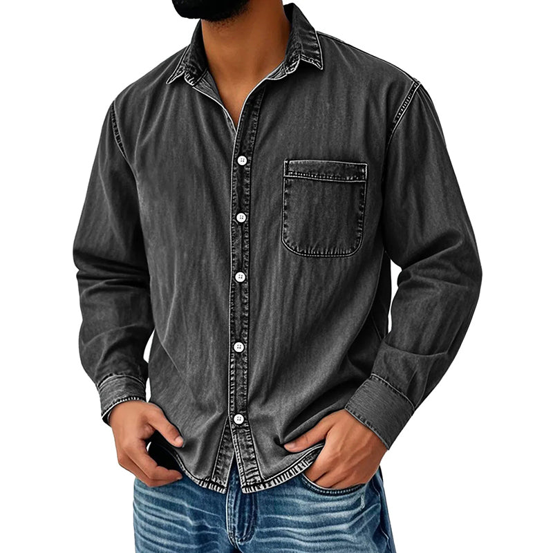 Brindan – Langærmet Denimskjorte Med Knapper