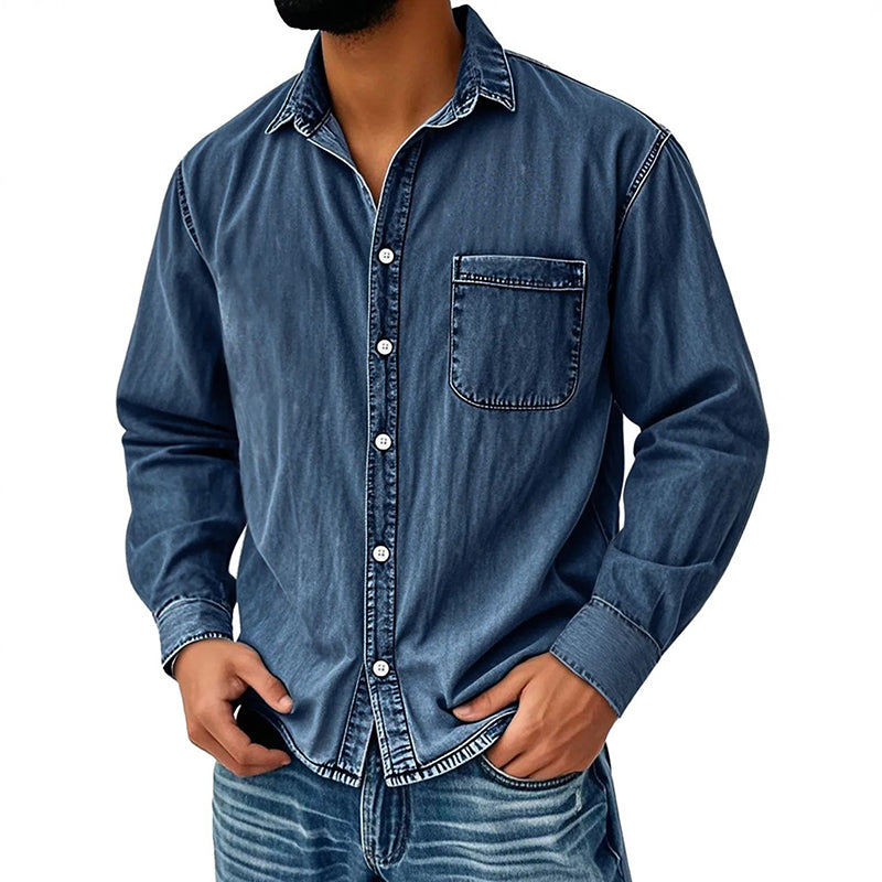 Brindan – Langærmet Denimskjorte Med Knapper