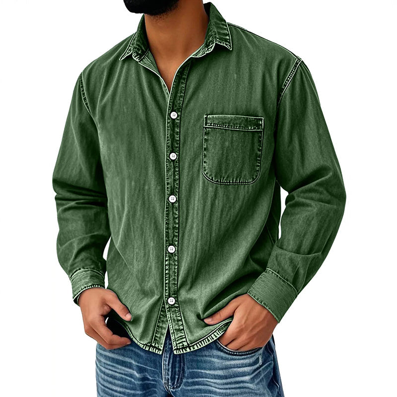 Brindan – Langærmet Denimskjorte Med Knapper