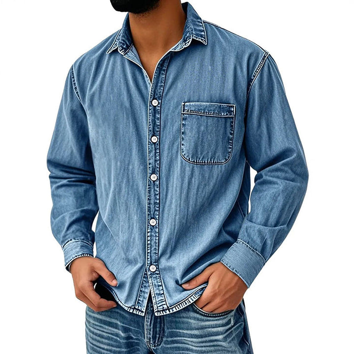 Brindan – Langærmet Denimskjorte Med Knapper