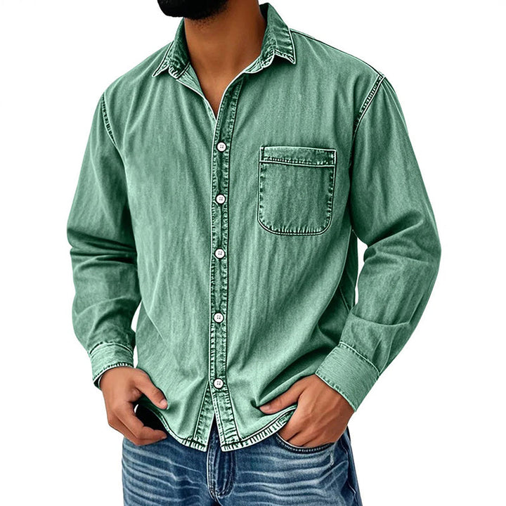 Brindan – Langærmet Denimskjorte Med Knapper