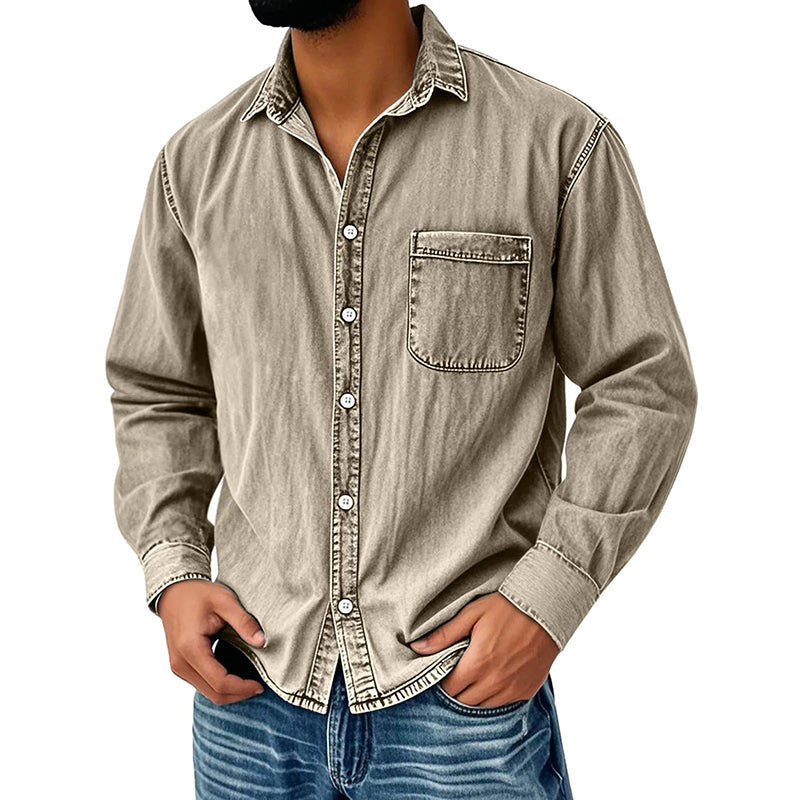 Brindan – Langærmet Denimskjorte Med Knapper