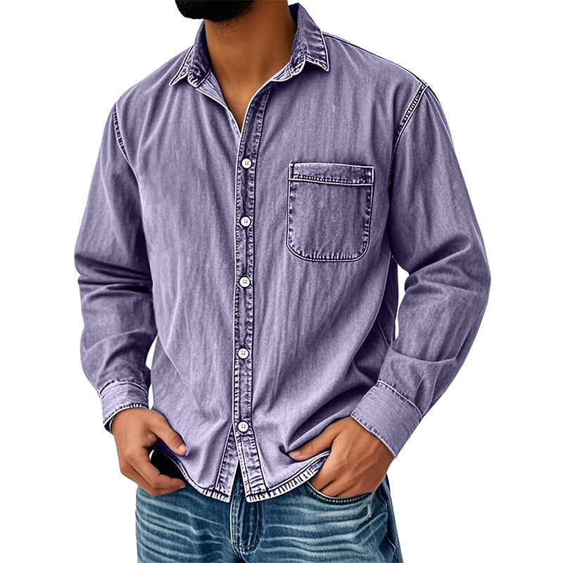 Brindan – Langærmet Denimskjorte Med Knapper