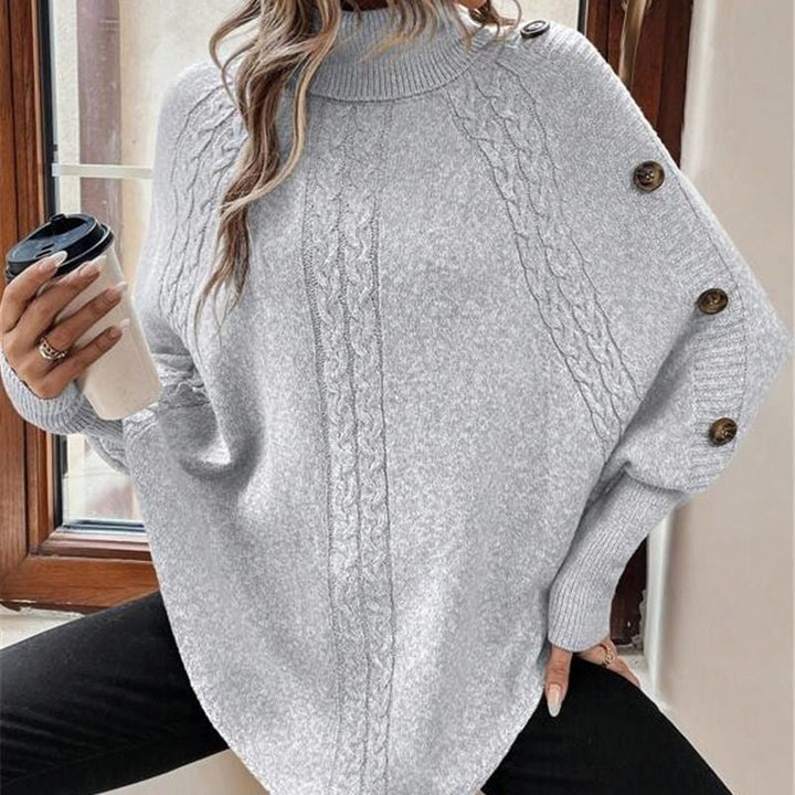 Rylee - Elegant Trøje Med Høj Hals Og Asymmetrisk Kant