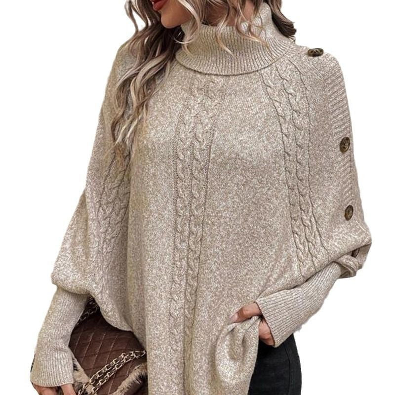 Rylee - Elegant Trøje Med Høj Hals Og Asymmetrisk Kant