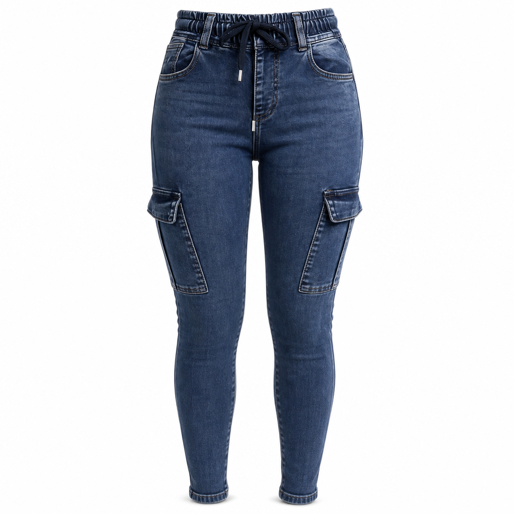 Fizala – Cargo-Jeans Med Høj Talje Og Stretch