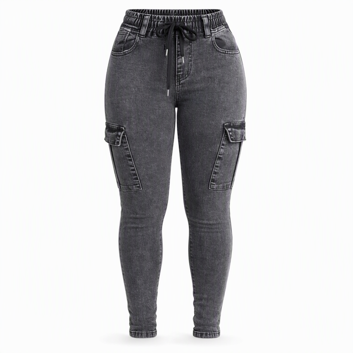 Fizala – Cargo-Jeans Med Høj Talje Og Stretch