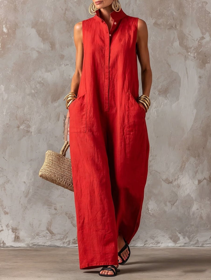 Salla – Stilfuld Ærmeløs Jumpsuit