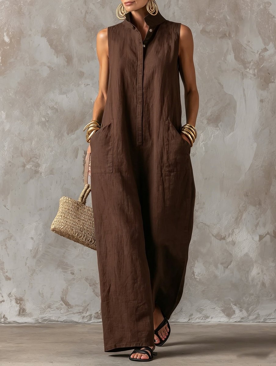 Salla – Stilfuld Ærmeløs Jumpsuit