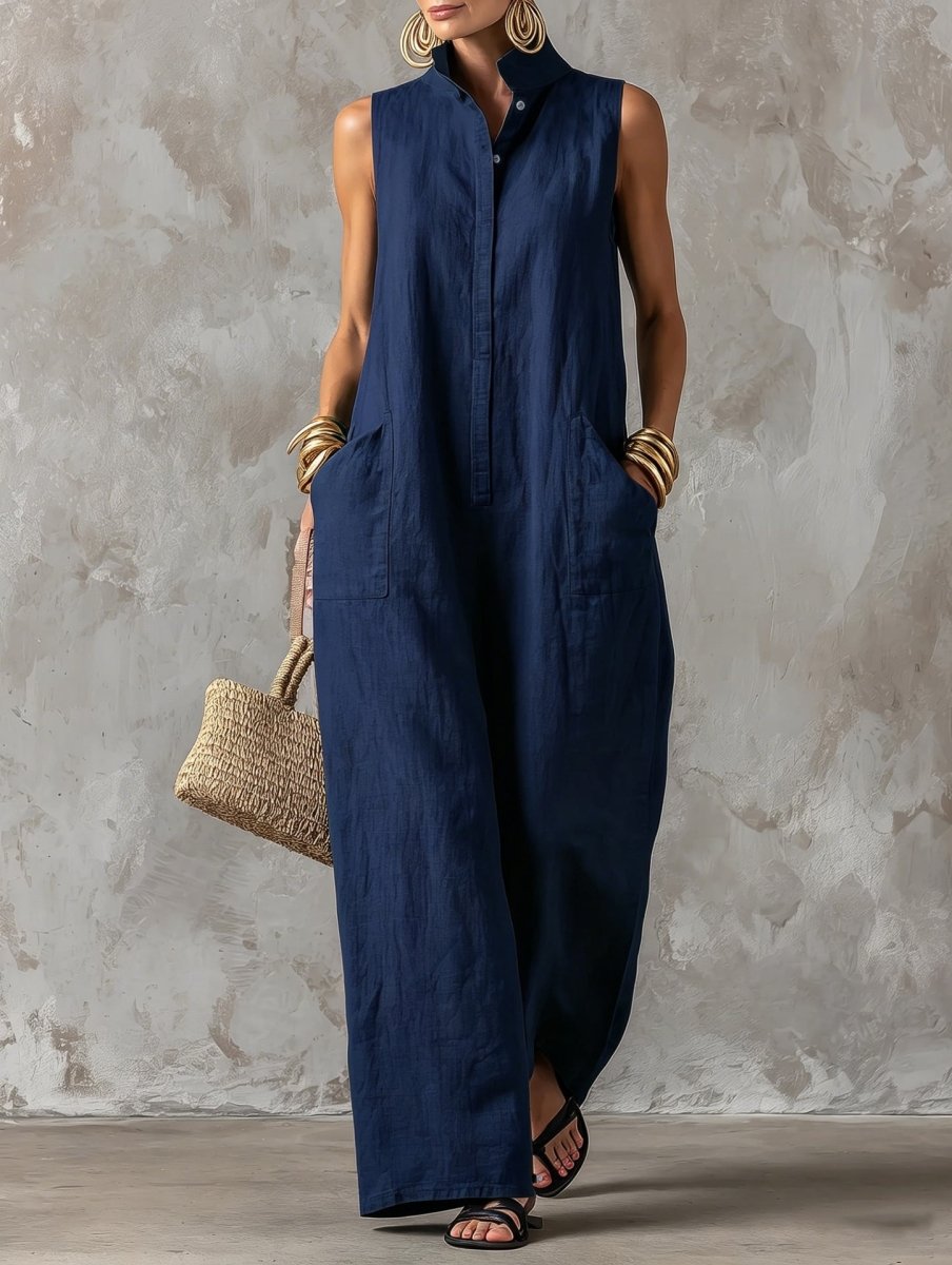 Salla – Stilfuld Ærmeløs Jumpsuit