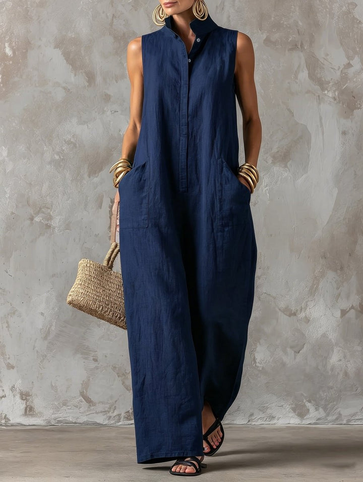 Salla – Stilfuld Ærmeløs Jumpsuit