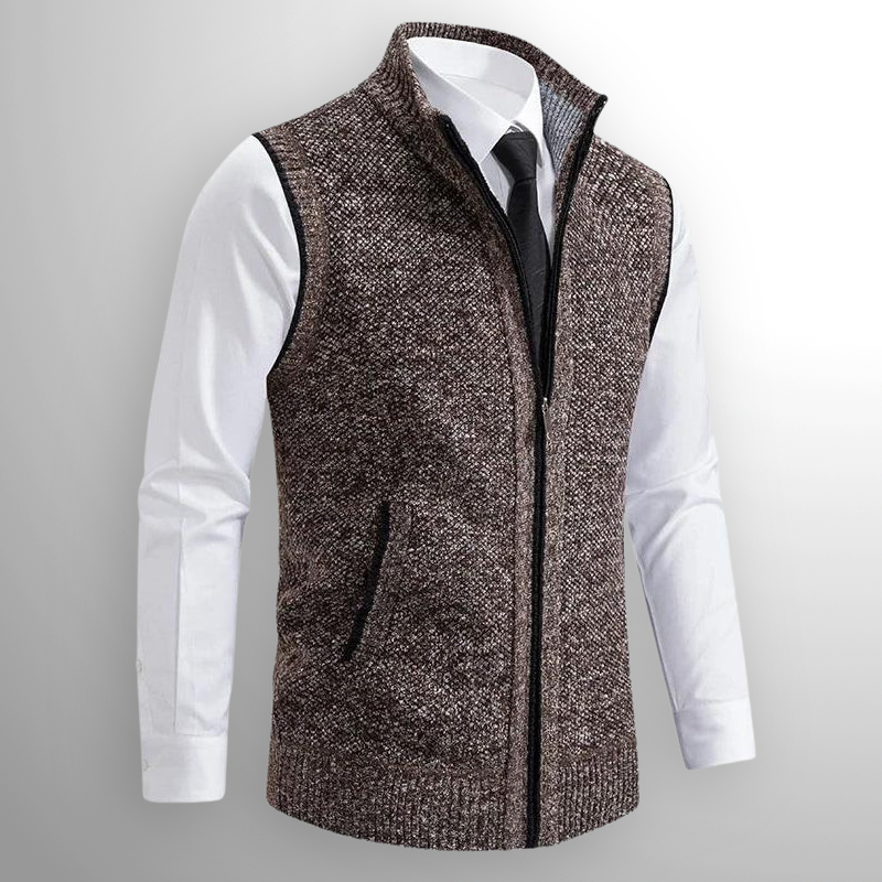 Obertan – Elegant Vest Med Gennemgående Lynlås
