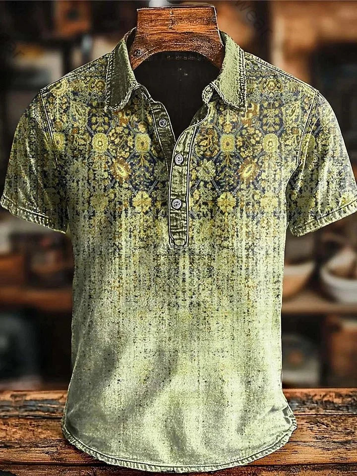 Vishal - Retro Polo Skjorte Med Farveovergang